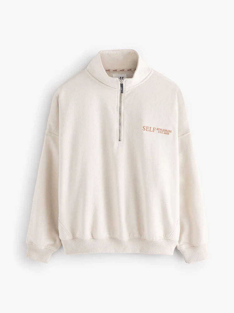 self. Stone Half Zip Sweatshirt