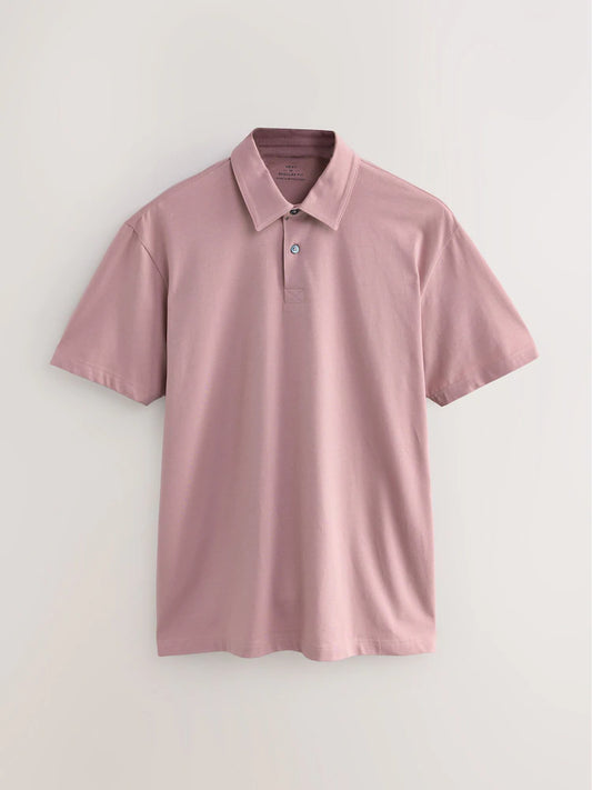Dusky Stamp Pattern Vintage Fit Short Sleeve Jersey Polo Shirt