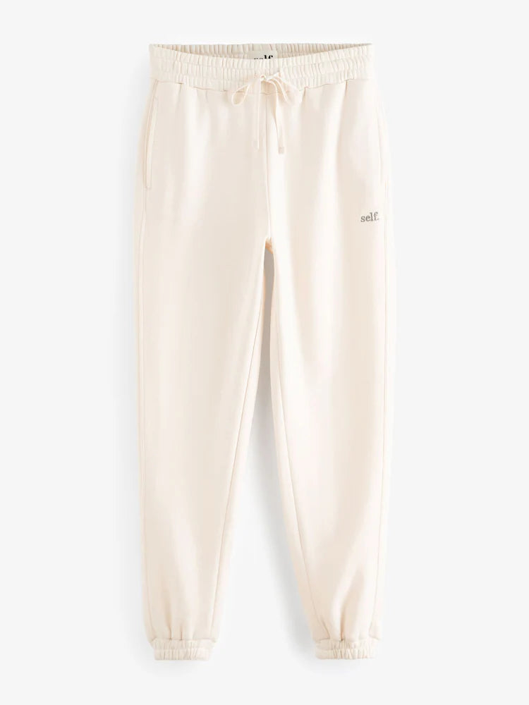 self. Ecru Cuffed Joggers